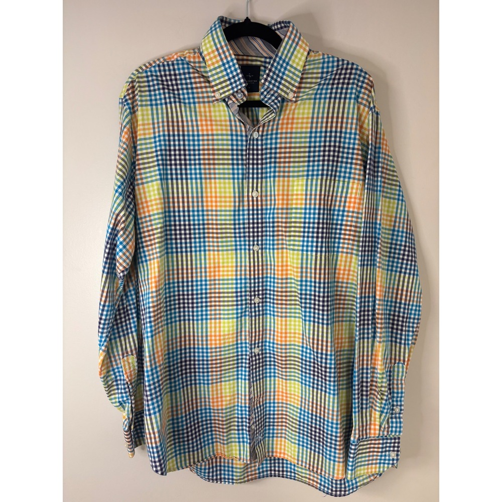 Tailorbyrd Collection Mens Colorful Plaid Button Up Long Sleeve Shirt‎